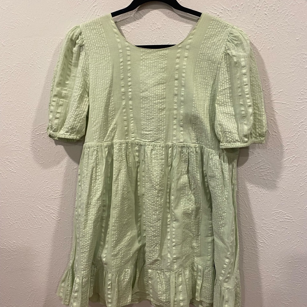 Aritzia Green Skater Dress with Back Tie, Size M